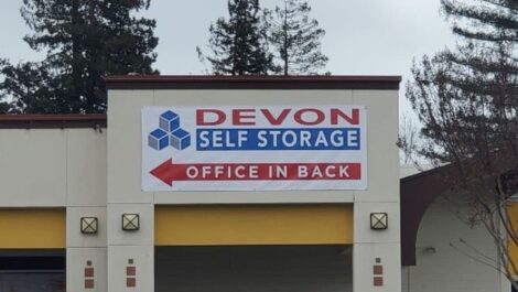 Welcome sign at Devon Self Storage