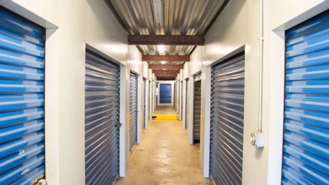 blue doors to storage units, indoor, Self Storage in Sterling, VA, on Cascades Parkway