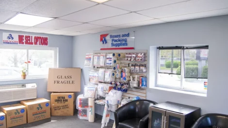 Office area and storage supplies Self Storage in Sterling, VA, on Cascades Parkway