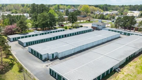 Exterior Drone Image of Devon Self Storage in Williamsburg, VA