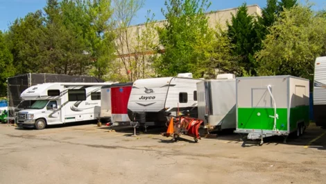 trailer parking, small rv parking storage, uncovered parking storage, Self Storage in Sterling, VA, on Cascades Parkway