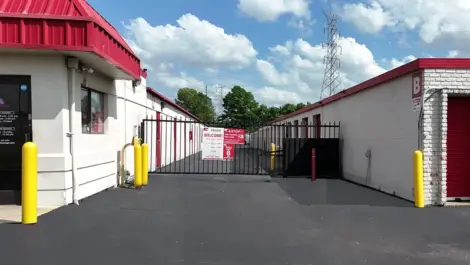 Exterior view of Devon Self Storage Drive Up Access Gate