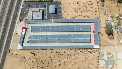 Rooftop view of storage unit facility in West Apple Valley, CA, at Devon Self Storage - West Apple Valley
