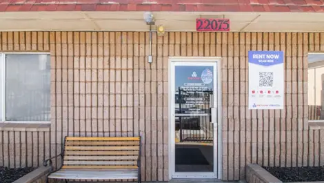 Entrance to storage facility in Apple Valley, CA, at Devon Self Storage - Highway 18 #1