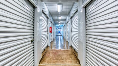 Walkway through climate-controlled storage in Sherman, Texas at Devon Self Storage