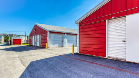 Drive-up storage units at Devon Self Storage in Austin, Texas