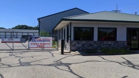 Entrance to Devon Self Storage in Wyoming, Michigan