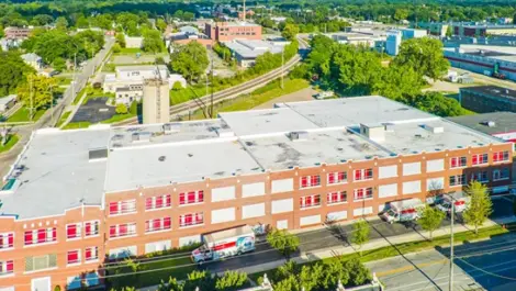 Drone image of Devon Self Storage facility