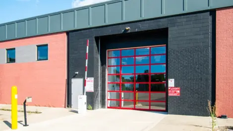 Exterior image of drive through access door at Devon Self Storage Grand Rapids