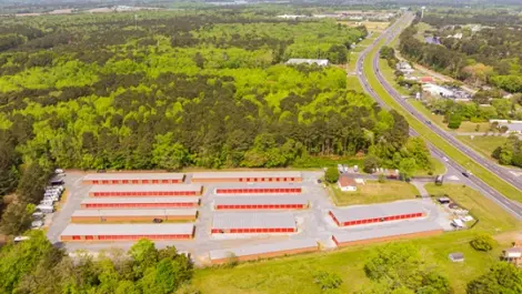 Exterior Drone image of Devon Self Storage facility in Ocean City, MD, on Ocean Gateway