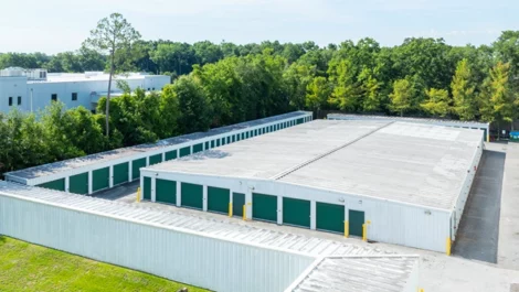 Exterior view of rooftop of drive up storage units in Highlands, Jacksonville, FL