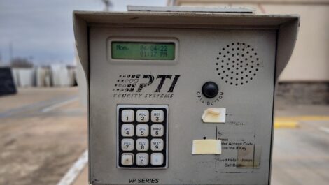 Security keypad at Devon Self Storage in Edmond.