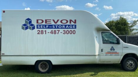 Rental truck at Pasadena, Texas at Devon Self Storage