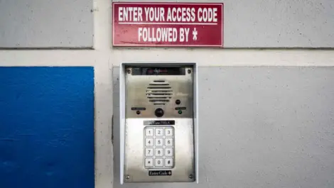 Security keypad at Devon Self Storage in Port St. Lucie.