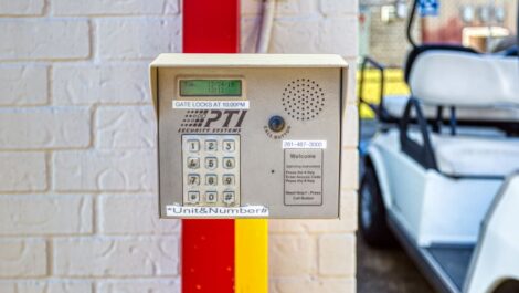 Keypad for the gated entry in Pasadena, Texas at Devon Self Storage