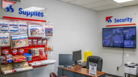 Devon Self Storage, Birmingham Alabama office area and storage supplies