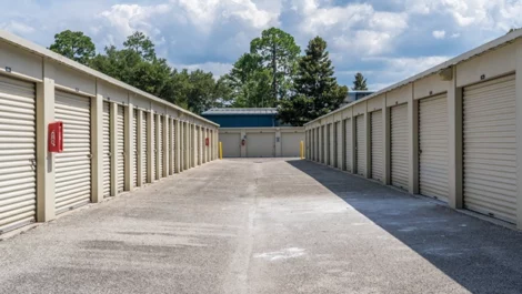 Exterior view of drive up access storage Devon Self Storage - St. Augustine