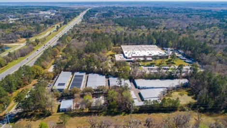 Drone view self storage in Gainesville, FL