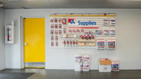 Self Storage in Baltimore, MD, wall of storage supplies