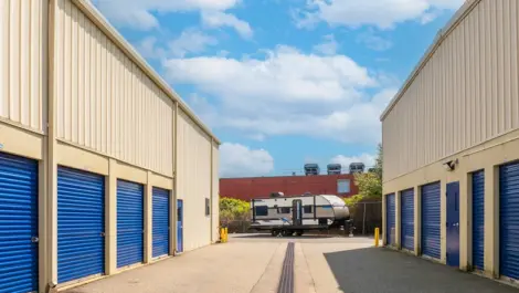 Exterior image of Devon Self Storage units in Middletown, RI, on Browns Lane