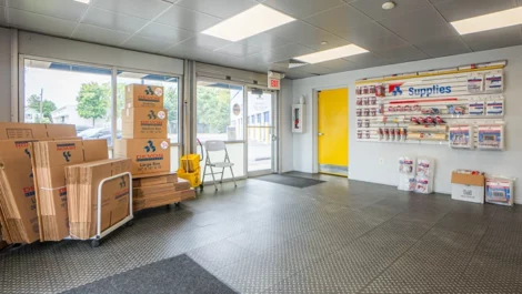 Self Storage in Baltimore, MD, wall of storage supplies