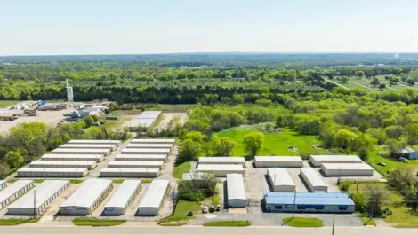 Exterior sky view of storage facility in Ardmore, OK, at Devon Self Storage - Ardmore
