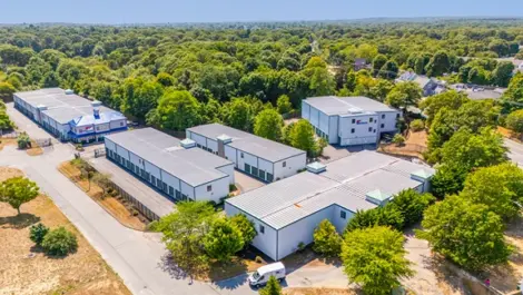 Exterior Drone image of Devon Self Storage Village Commons