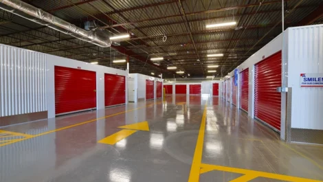 Devon Self Storage - Allentown drive up, drive thru storage units. Variety of storage sizes with new red doors.