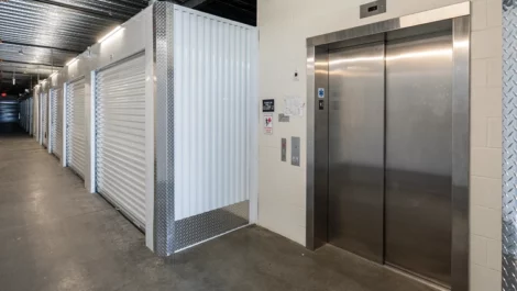 Elevator access to storage units at Devon Self Storage Foxhill in Walpole, MA