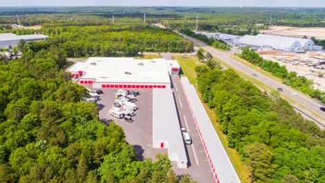 Devon Self Storage- Yaphank aerial view of parking storage