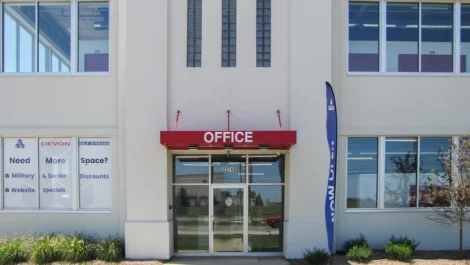 Store front to storage warren, Michigan, Devon Self Storage - Warren