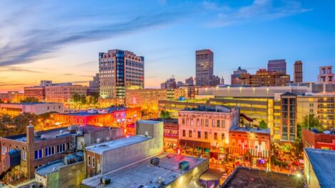 A beautiful skyline of downtown Memphis, Tennessee.