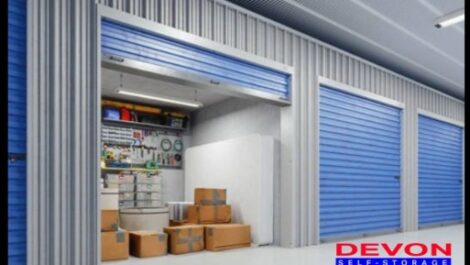 Insurance for storage. View of storage unit packed with storage items. Devon Self Storage
