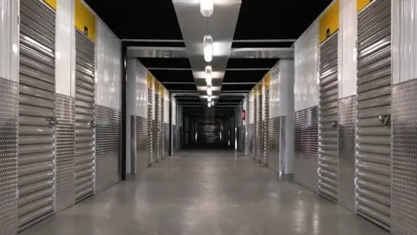 Indoor hallway of storage facility