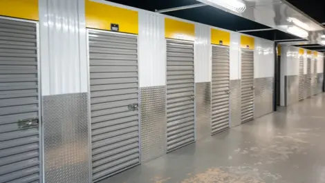 Interior view of indoor storage units