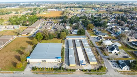 sky view of storage facility in Lafayette, LA, on Congress street