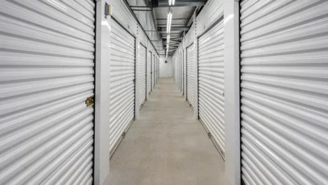 Hallway view of storage units Devon Self Storage - Stage Coach Trail in Greensboro, NC