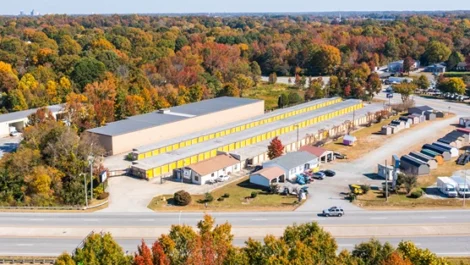 Devon Self Storage - Holden Road, aerial view storage units