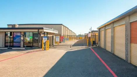 View of gated entry into Devon Self Storage - Plantation Road