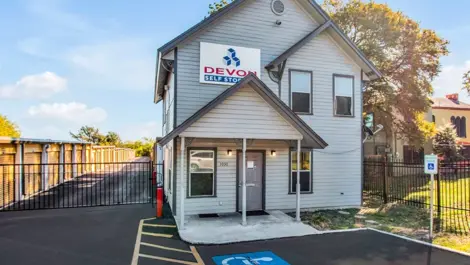 Entrance to storage units at Devon Self Storage - Vance Jackson in San Antonio, TX