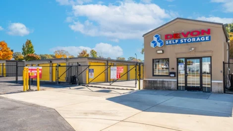 Gated, secure storage units. Keypad entry, drive up access storage in Greensboro, NC, at Devon Self Storage - Hilltop Road