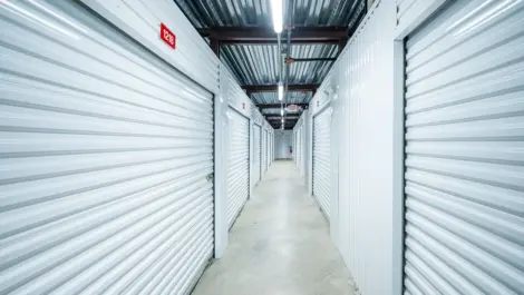 Inside hallway of Devon Self Storage facility