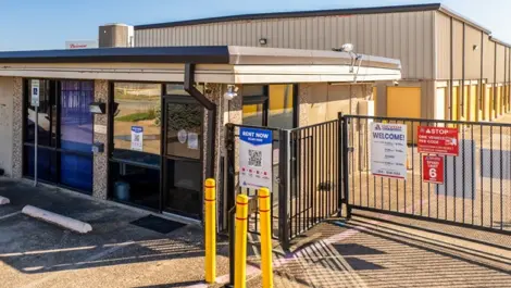 Keypad to storage facility. Office entrance. Secure, gated storage in Dallas, Texas, at Devon Self Storage - Plantation Road