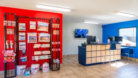 Devon Self Storage Holden Road, wall of storage supplies