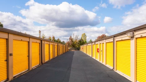 Devon Self Storage - Gate City, outdoor storage with yellow doors