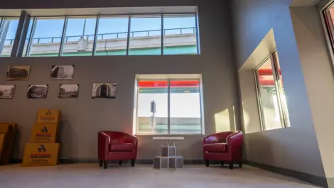 Seating area at storage facility in Cathedral City, CA at Devon Ramon Road
