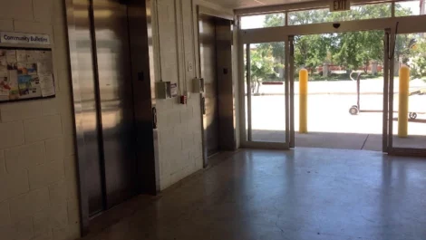 Entry to Devon Self Storage - 5961 Interstate, elevator access