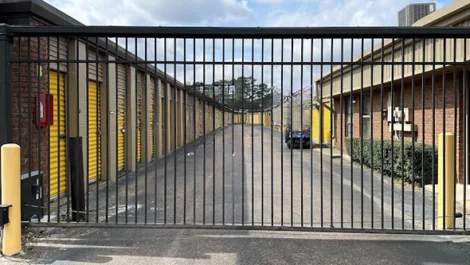secure, gated entrance to Jackson, Mississippi Storage Uni
