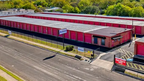 Outdoor storage units with gated access for secure storage at Devon Self Storage - Contour Drive in San Antonio, TX