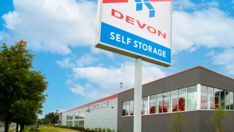 New storage facility, sign and store front, Devon Self-Storage - Glassboro